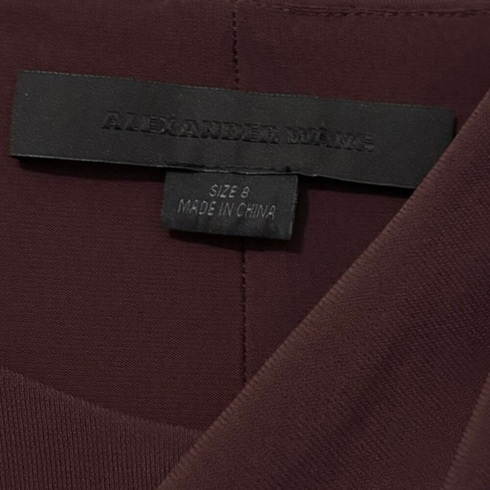 Alexander Wang Burgundy Draped Cocktail Midi Dress Size 8 - Picture 3 of 5